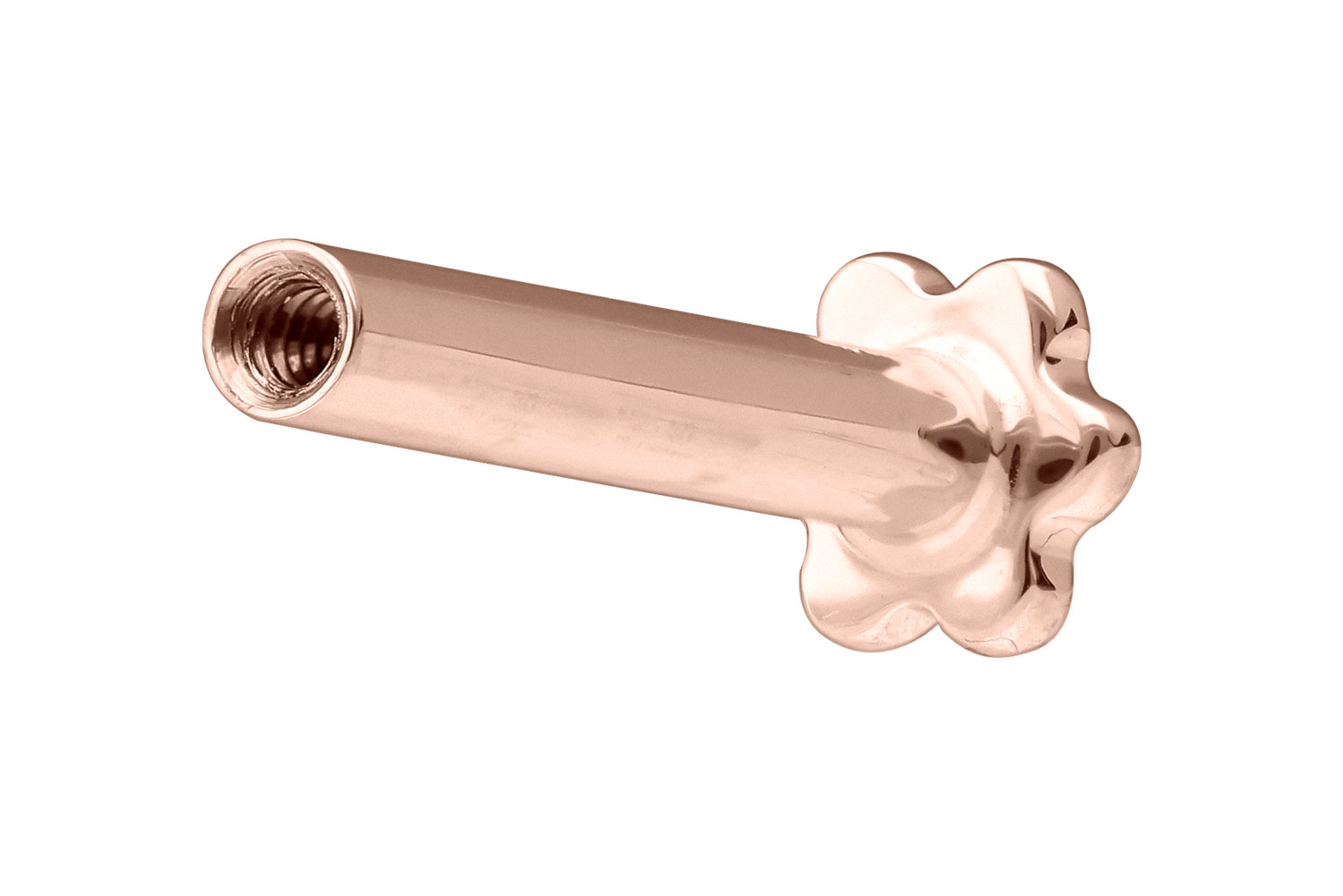 14 Karat Gold Labret mit Innengewinde ohne Aufsatz BLUME
